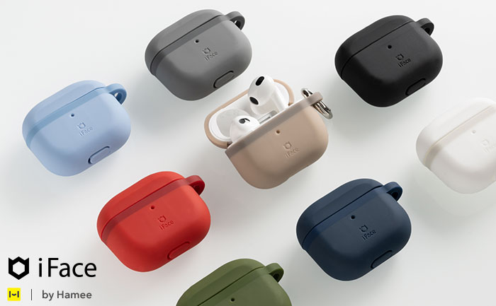 AirPods3 本体 iFaceケース付き iFace」の AirPodsケース「Grip On Silicone ケース」から、 AirPods