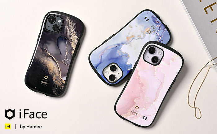 マーブル模様 iPhoneケース 新登場！ゴールドの輝きが美しい華やかなマーブル模様のiFaceスマホケース