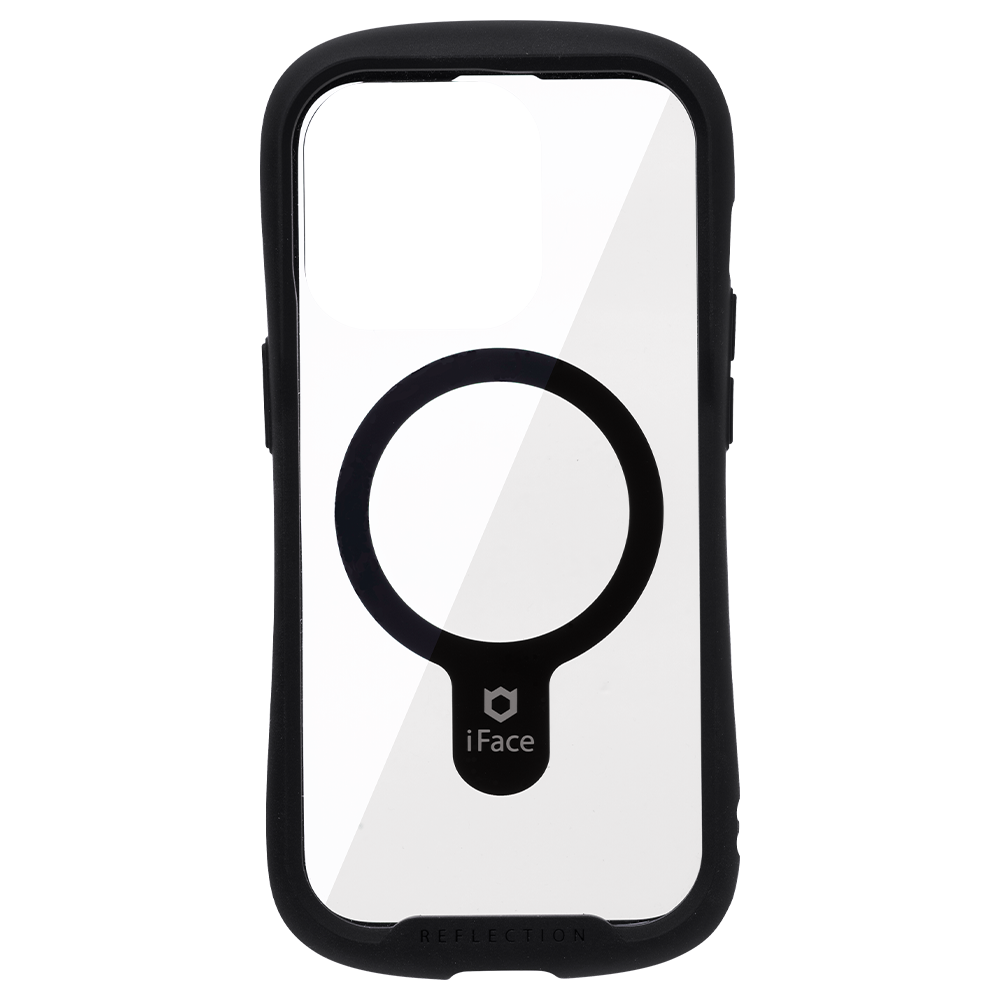 iFace Reflection MagSynq 強化ガラスクリア スマホケース ブラック