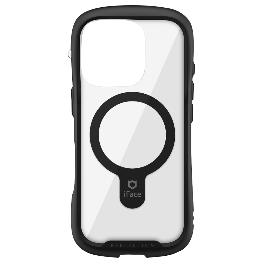 iFace Reflection MagSynq 強化ガラスクリア スマホケース ブラック
