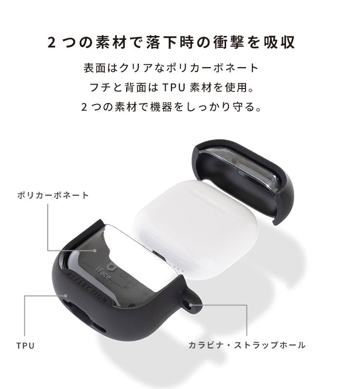 iFace Reflection AirPods ケース ブラック iFace Reflection AirPodsケース