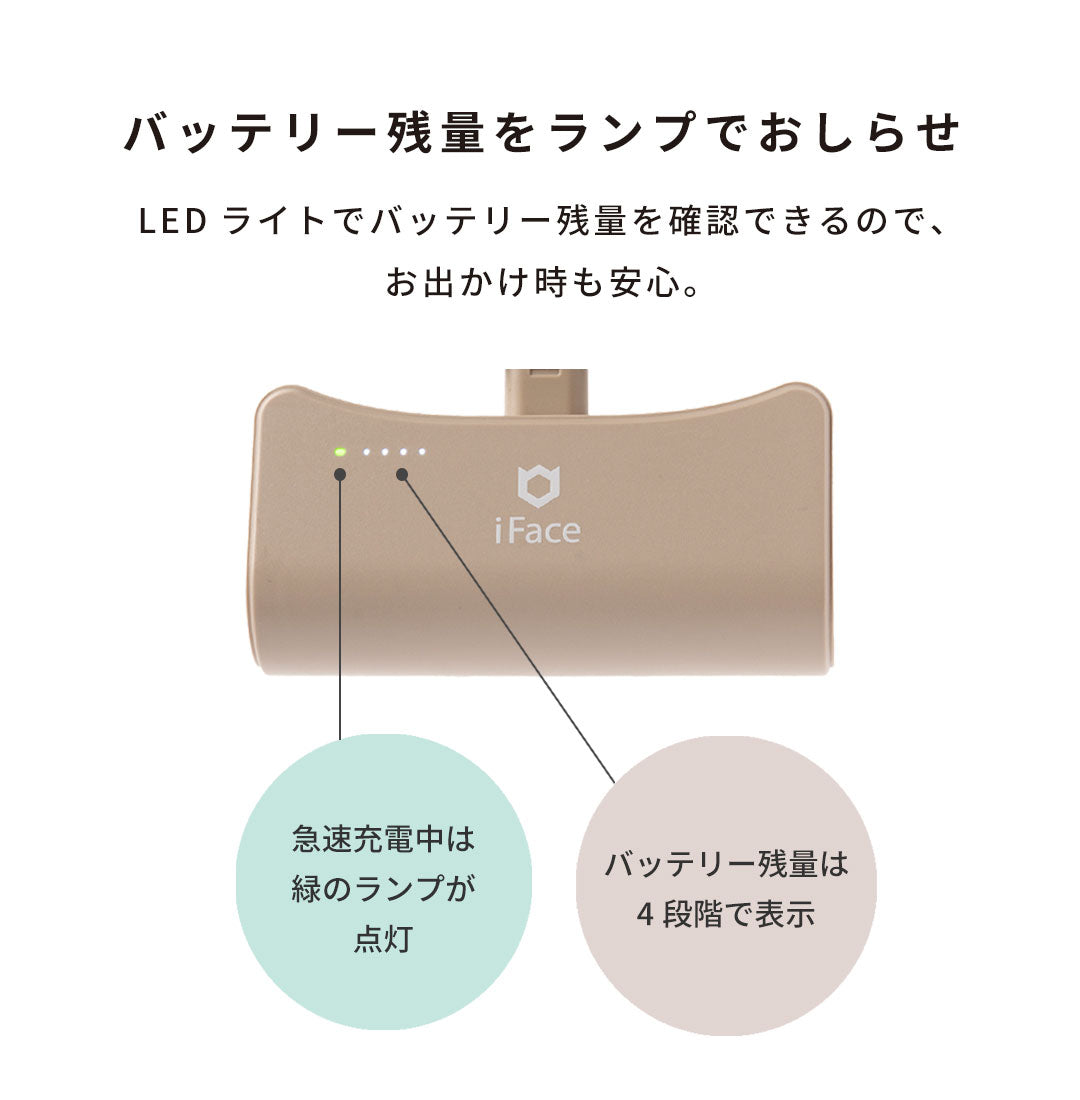 USB Type-C端子専用 iFace ダイレクトモバイルバッテリー 5000mAh