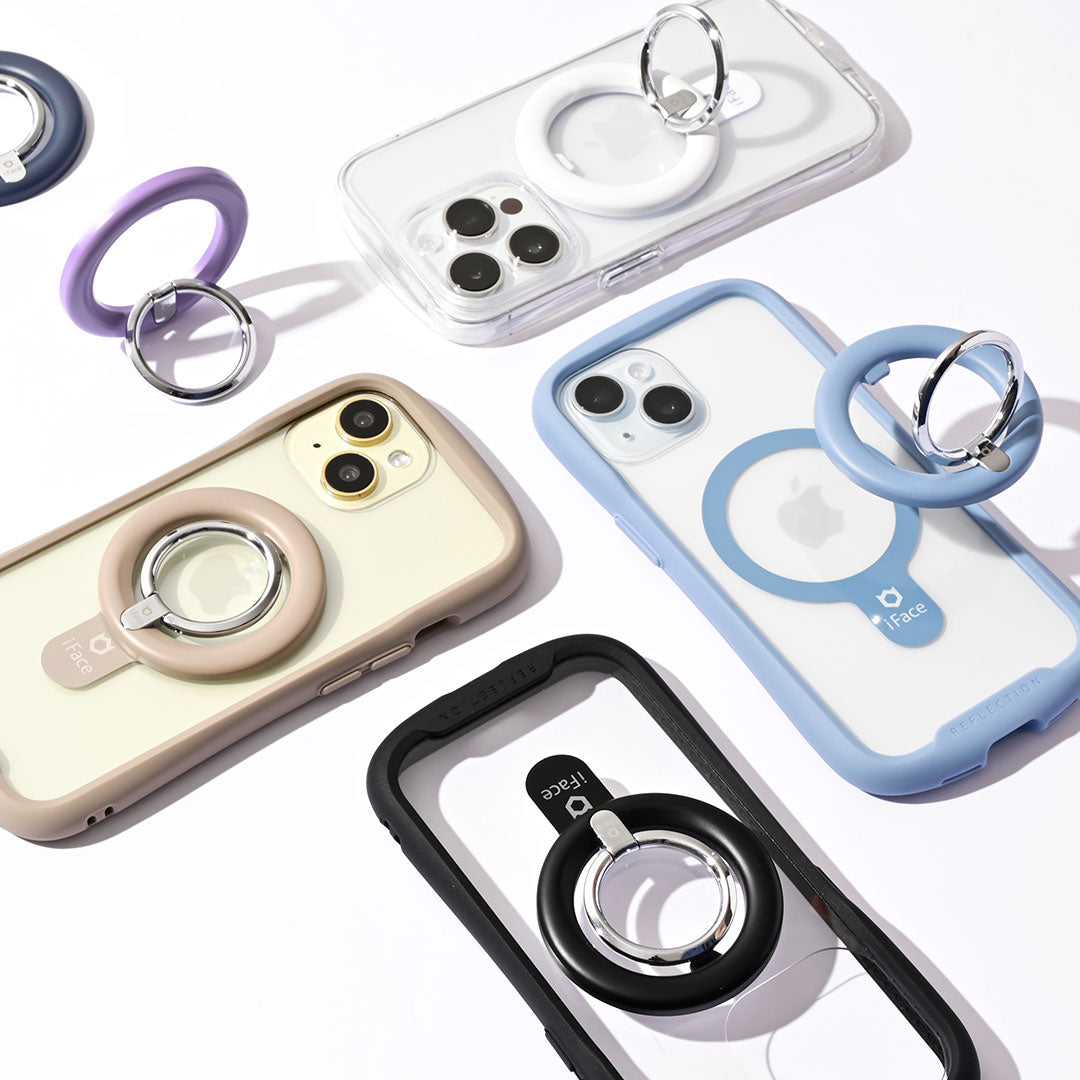 iPhone8 ifaceケースiringリング付き　スペースグレー　64GB iFace MagSynq Finger Ring Holder（MagSafe対応スマホリング